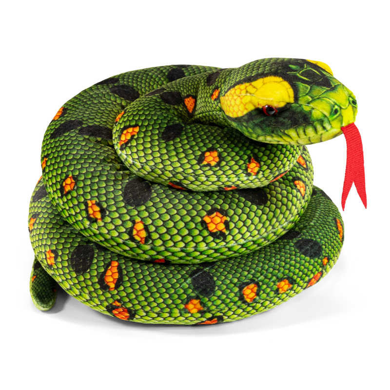 Realistic 150cm Snake Soft Toy Fabric snake with a highly detailed and realistic pattern across its long body