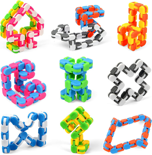 Wacky Tracks Puzzle Snake Fidget Toy Snap and Click 26cm