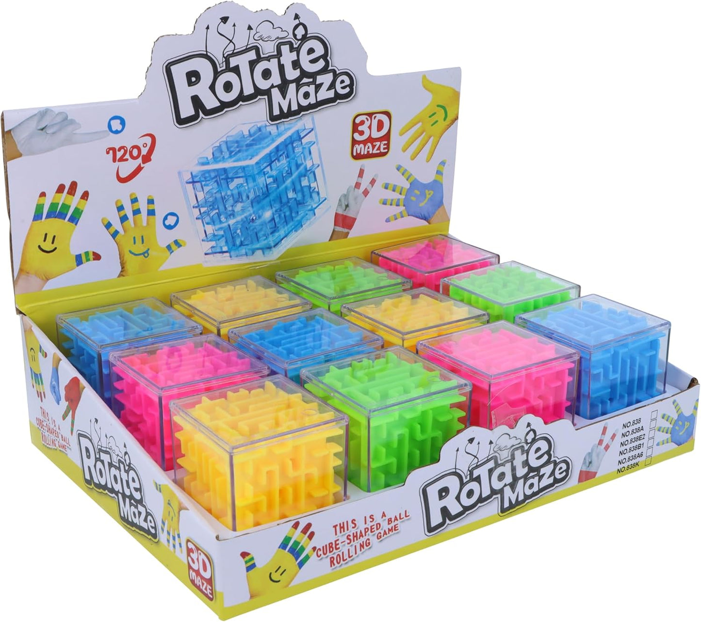 Neon Puzzle Maze Cubes – Brain-Teasing Fidget Toy for Kids & Adults, Party Favors & Stocking Fillers