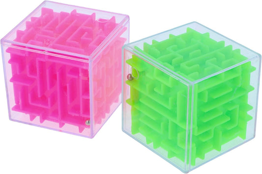 Neon Puzzle Maze Cubes – Brain-Teasing Fidget Toy for Kids & Adults, Party Favors & Stocking Fillers