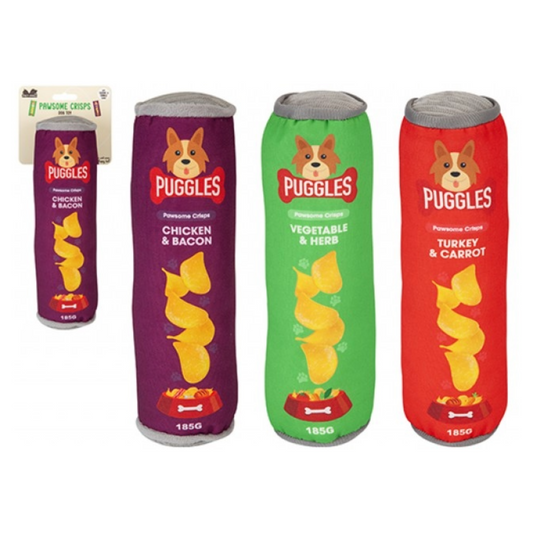 Pawsome Crinkle and Squeak Crisps Dog Toy