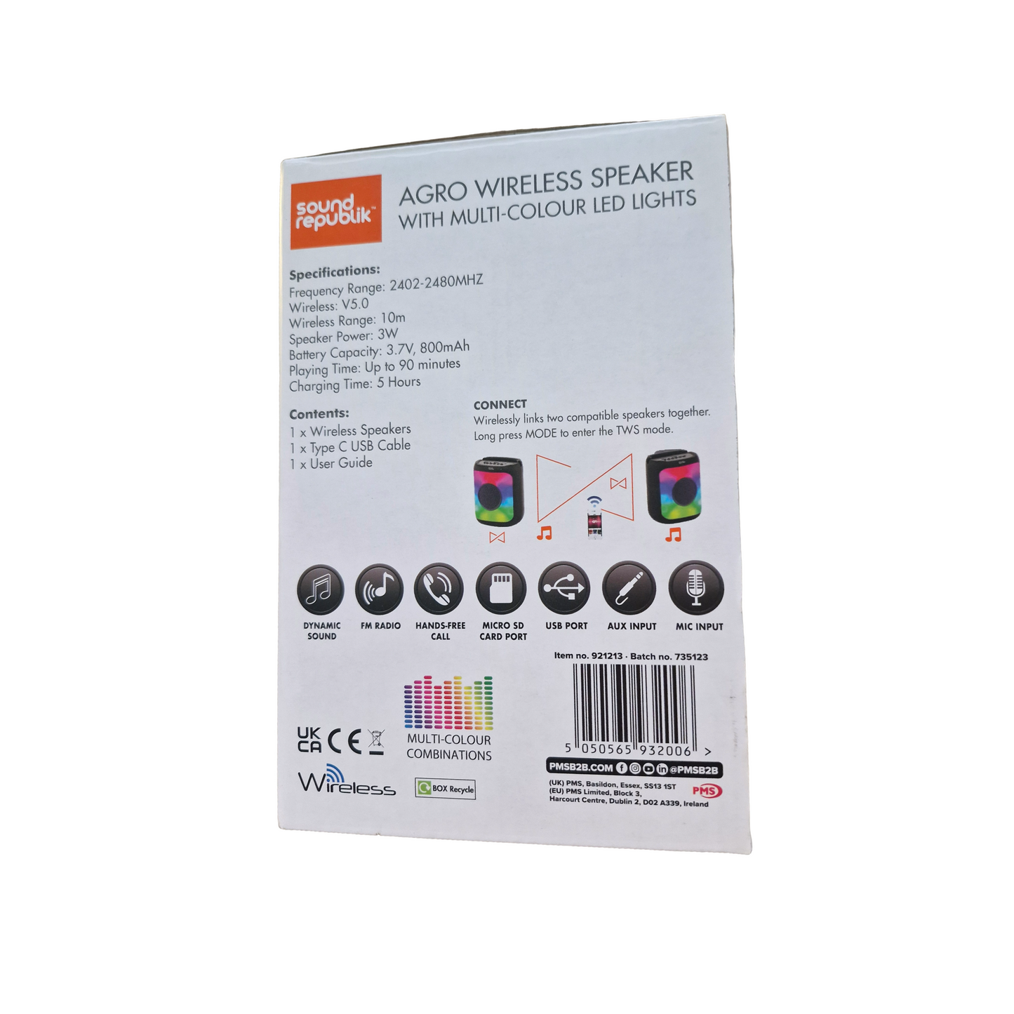 Agro Wireless Speaker LED Lights