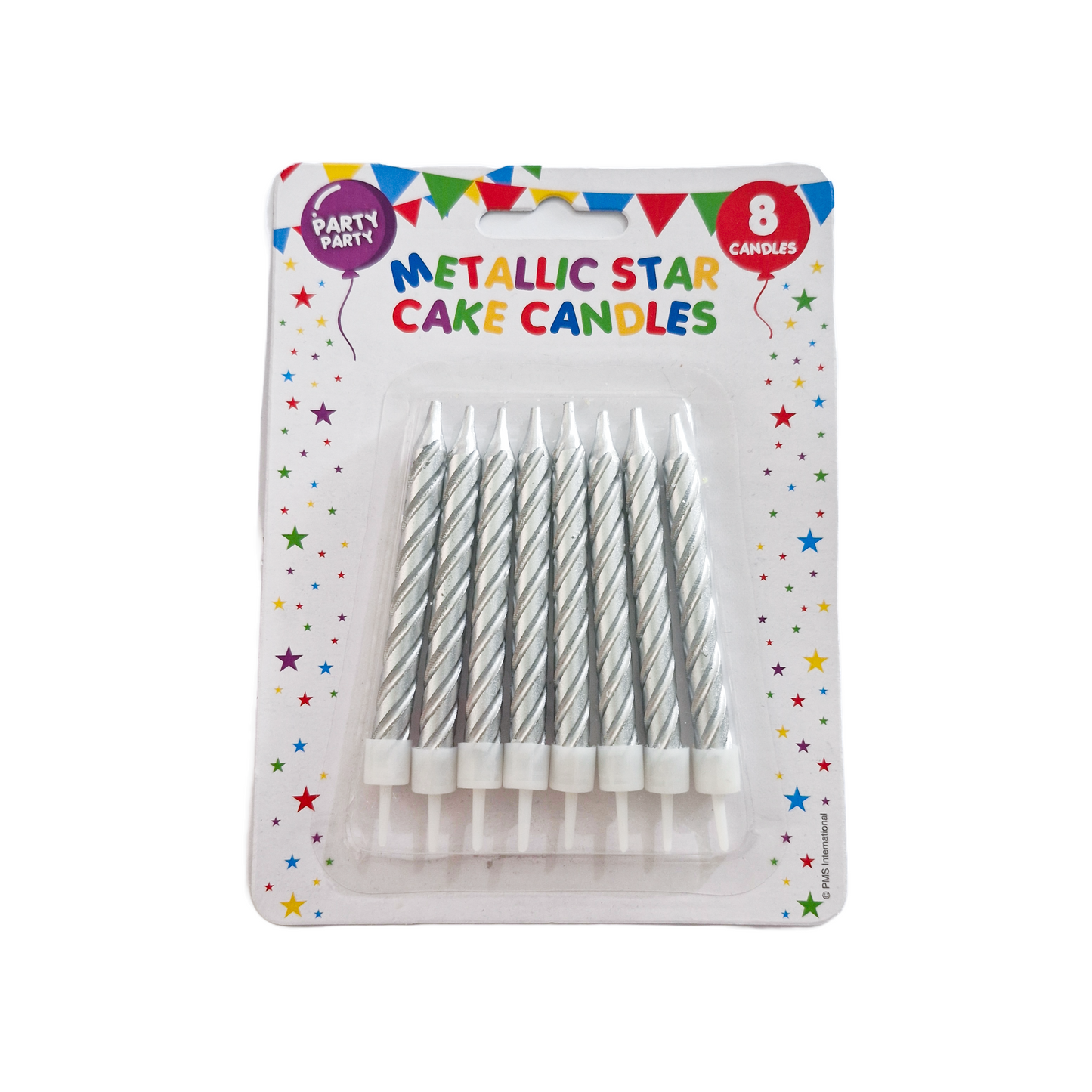 Metallic Star Cake Candles 8pk