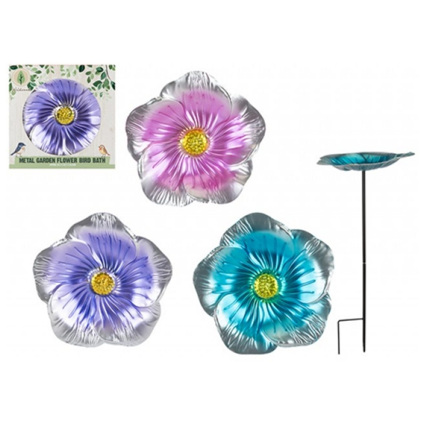 Metal Garden Flower Bird Bath