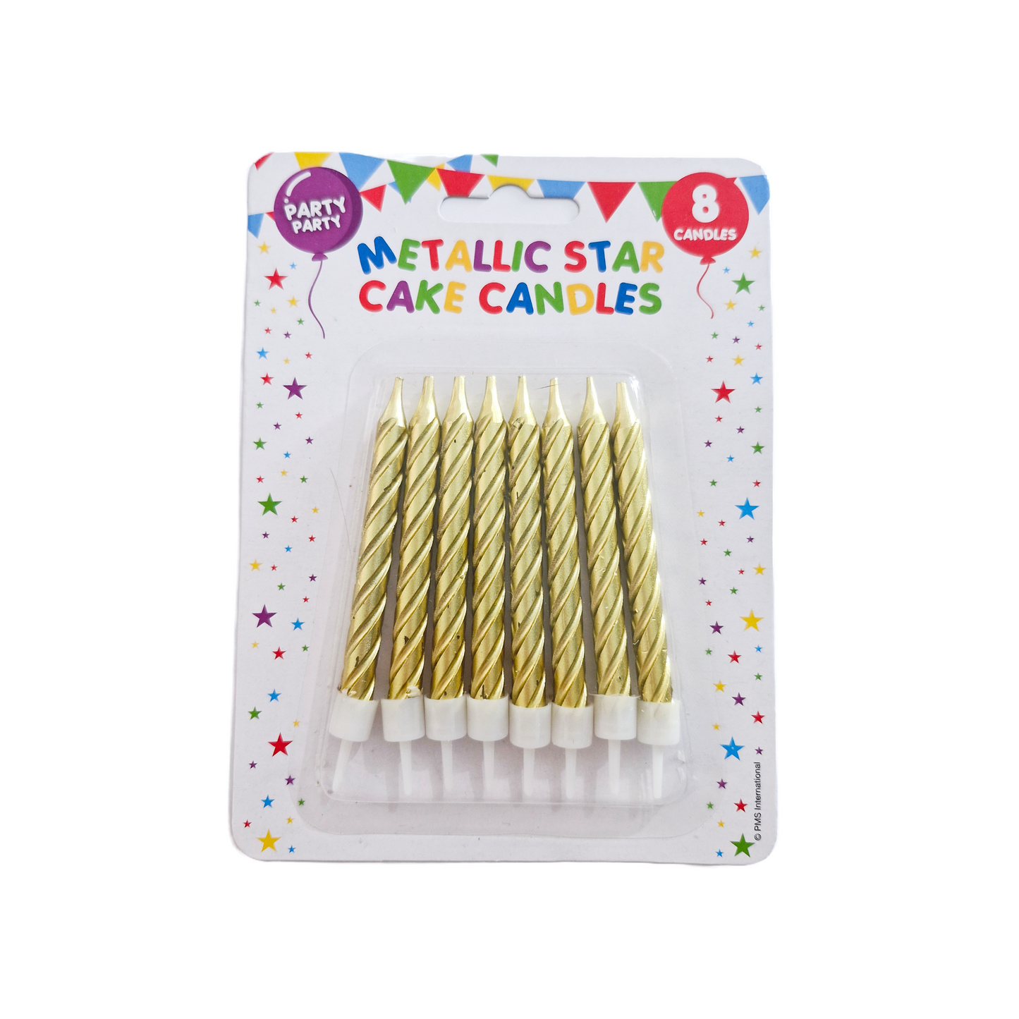Metallic Star Cake Candles 8pk