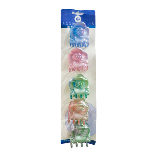 Rose Claw Hair Clips 5pk