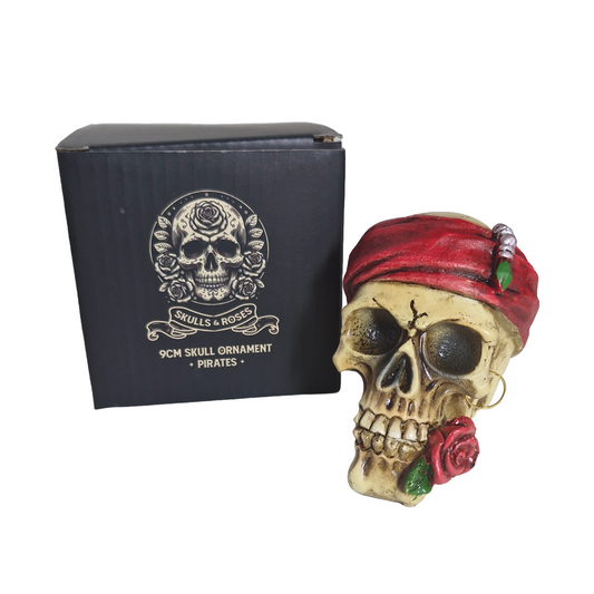 Rose Skull Ornament Pirates 9cm