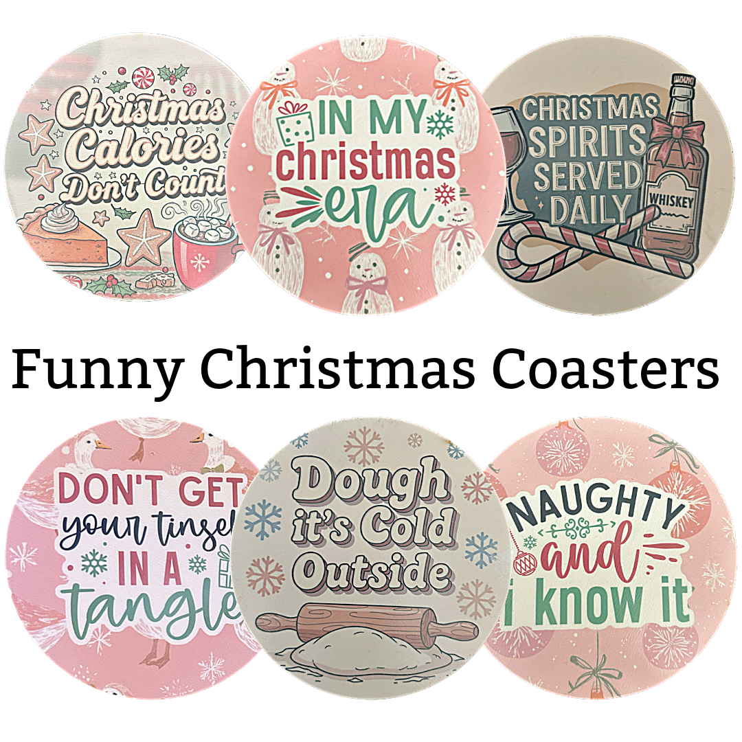 Handmade Funny Christmas Coasters