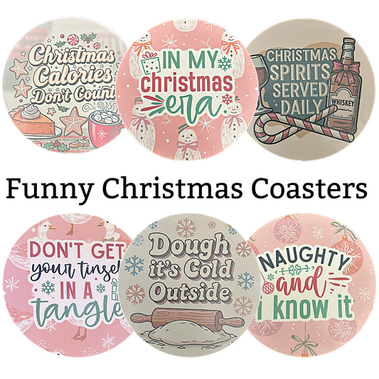Handmade Funny Christmas Coasters