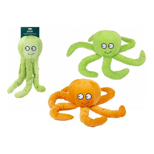 Crufts Large Squeaky Plush Octopus Pet Toy