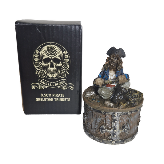 Pirate Skeleton Trinket Box 8.5cm