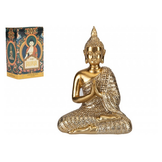 Aura Golden Buddha Resin Figure