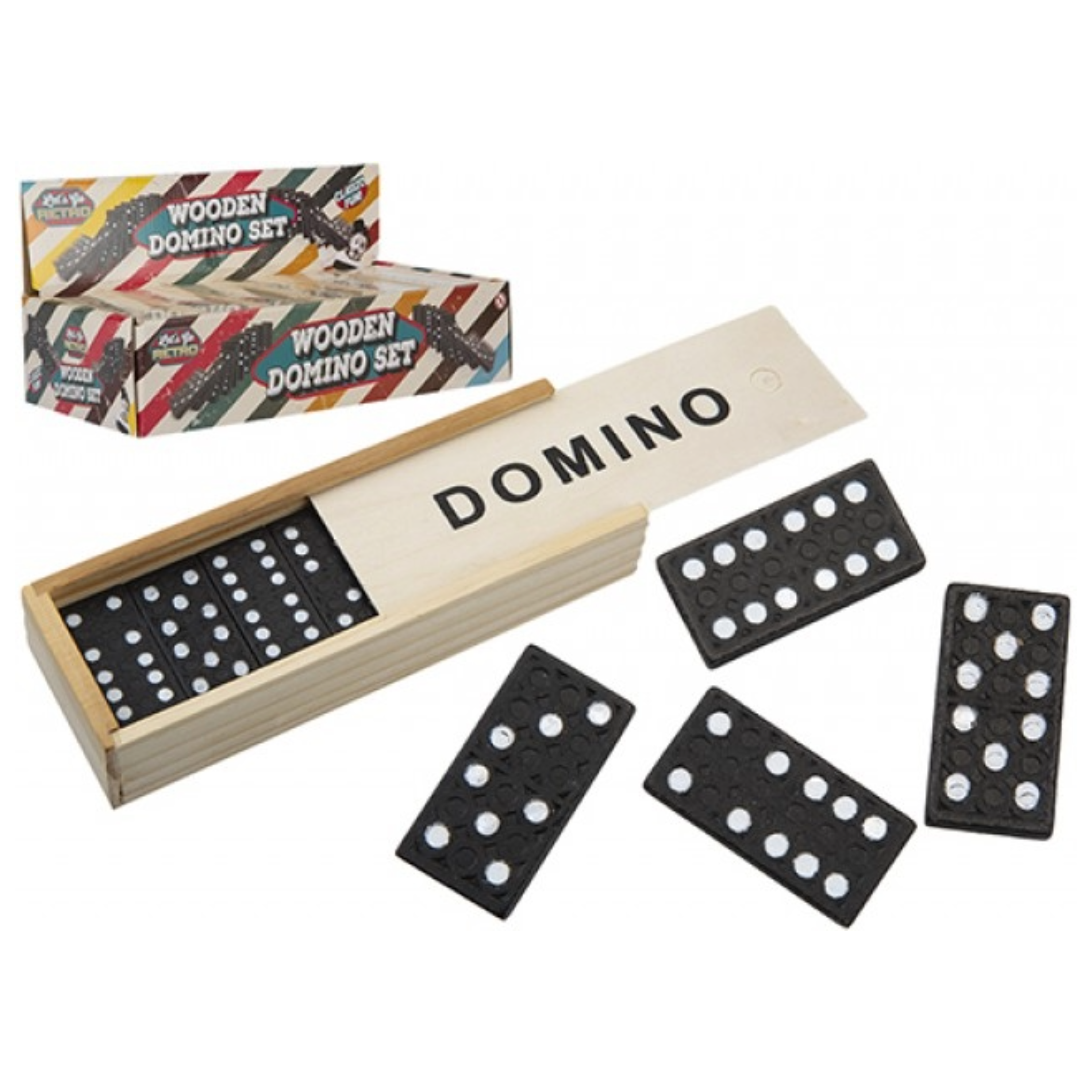 Domino Box Dominoes in Wooden Box – Wow Retail