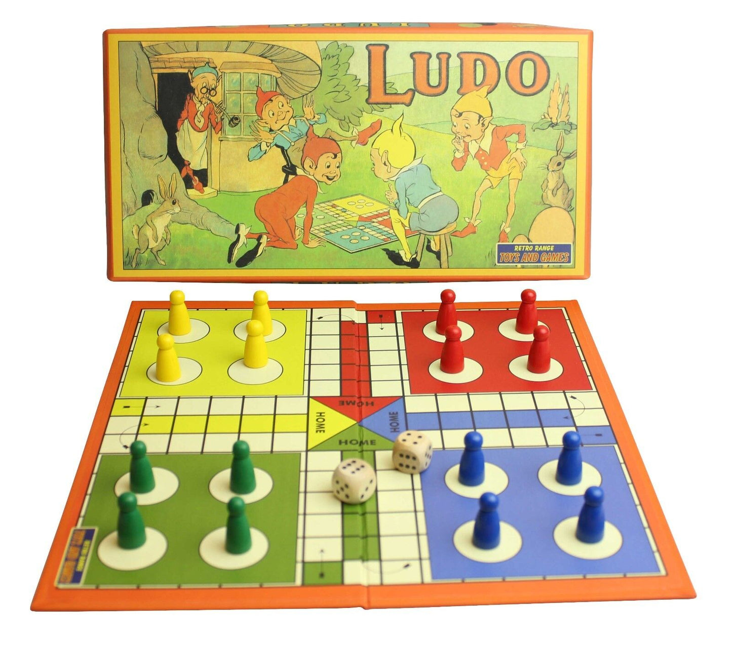 Vintage Ludo Board Game 1920 Style Traditional Box Family Classic Ludo