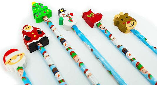 Christmas Pencils with Eraser Topper