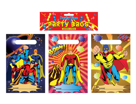 12 Super Hero Themed Party Bags