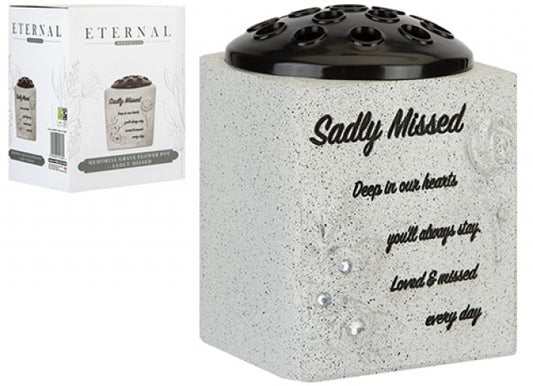 Eternal Memorial Grave Flower Pot Sadly Missed