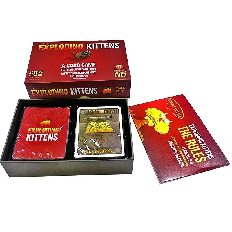 Exploding Kittens Original Edition - 2-5 Players - Ages 7+ - 15 Minutes to Play - High Stakes Card Game - Party Game, Family Game Night, Kid and Adult Card Game