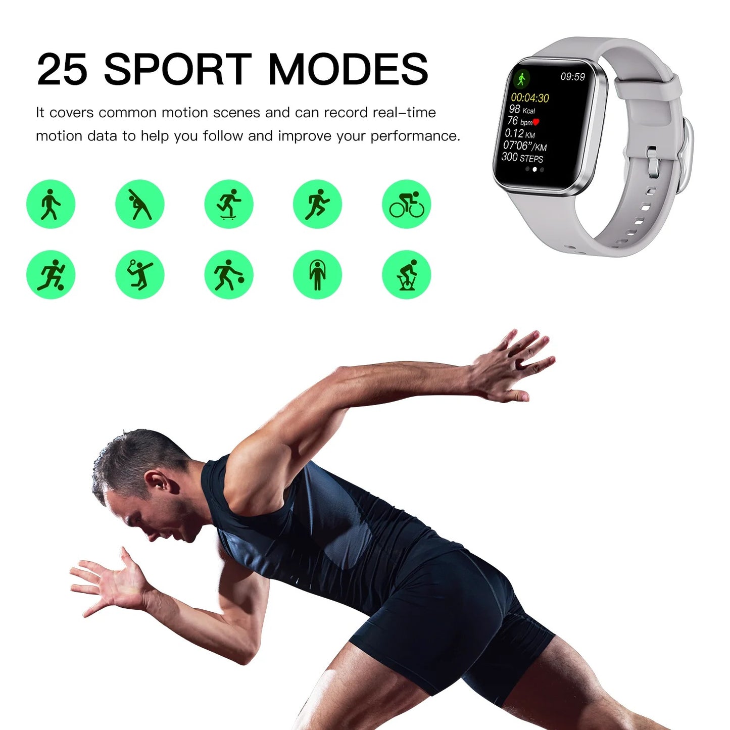 Q23 Smart Watch – All-in-One Fitness and Health Companion Step Counter - Heart Blood Monitor