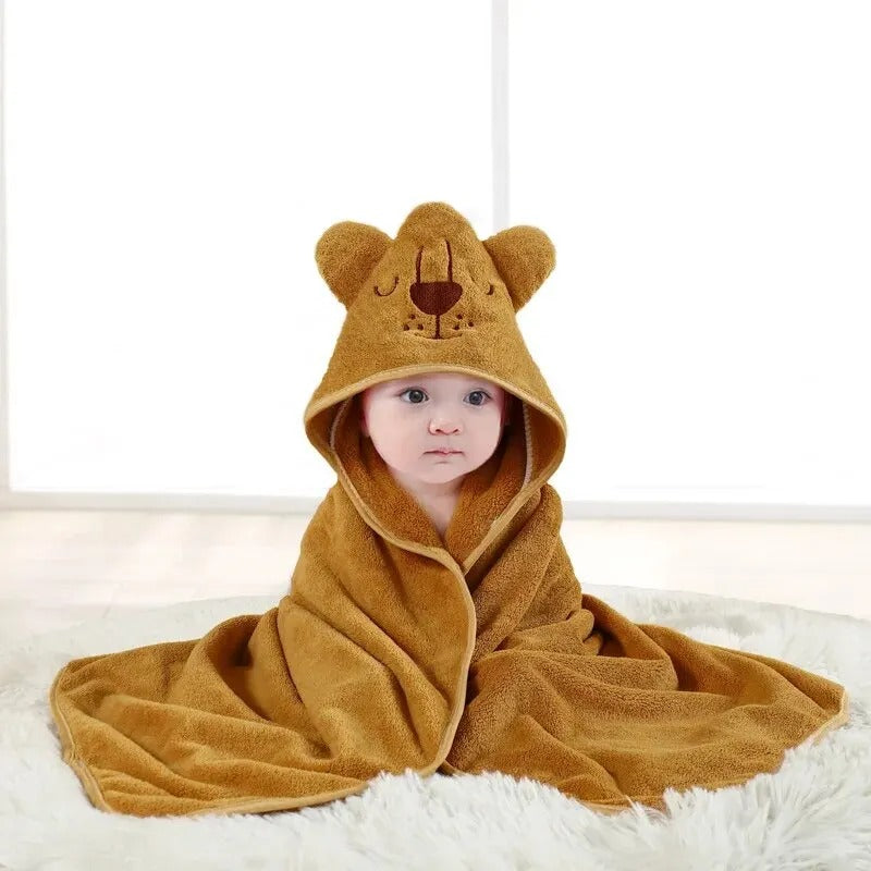 Animal Hooded Baby Bath Towel – Soft Newborn Towel Blanket, Toddler Bathrobe & Warm Swaddle Wrap for Boys and Girls