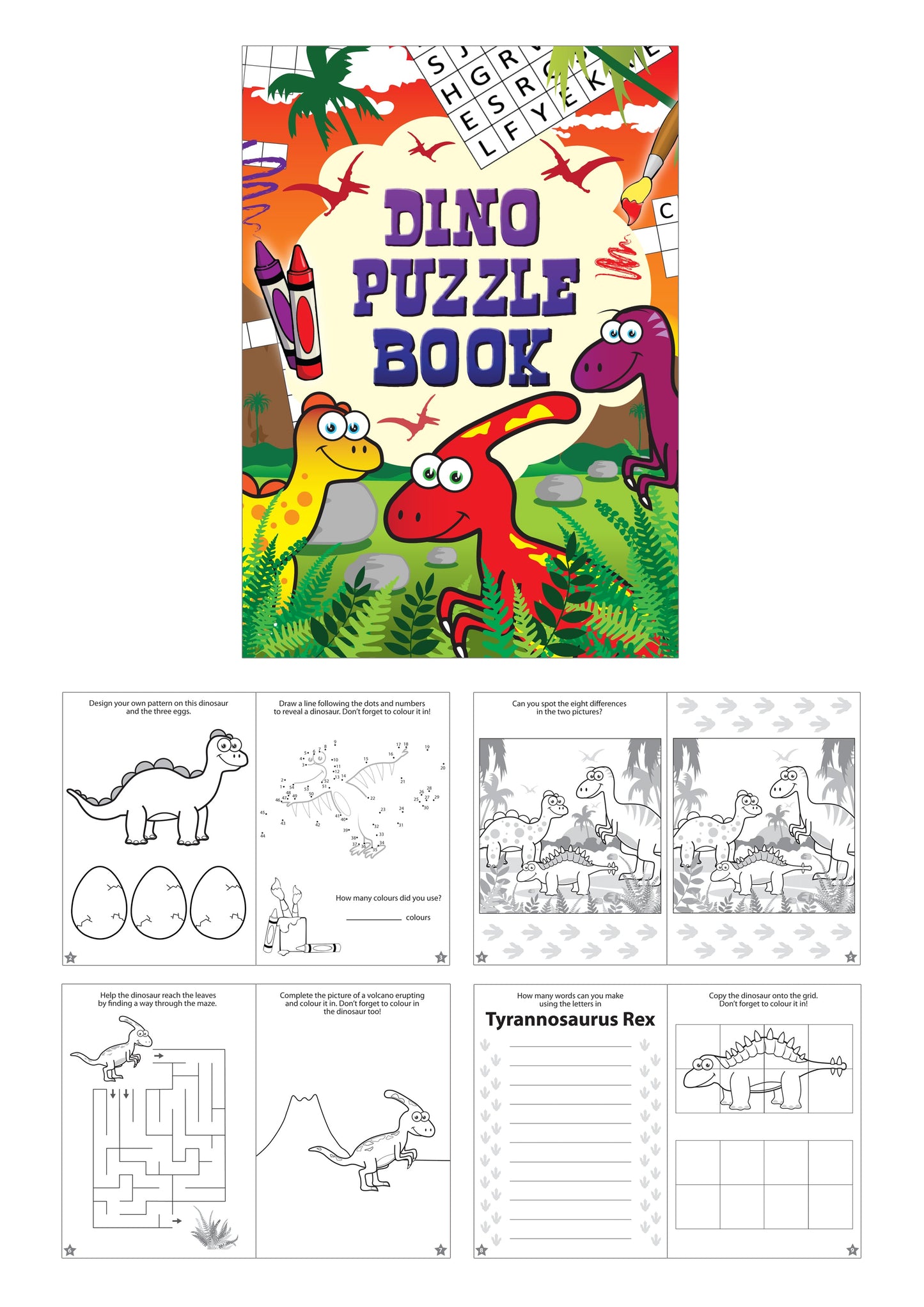 48 Mini Dinosaur Puzzle Books