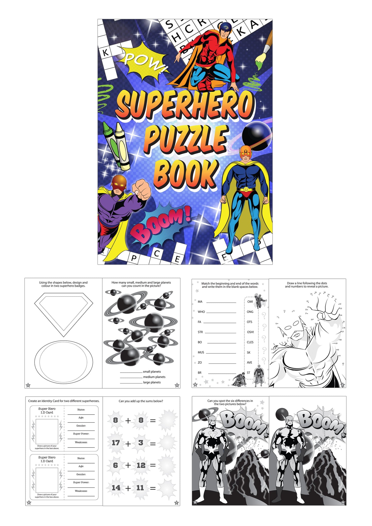 48 Mini Super Hero Puzzle Books