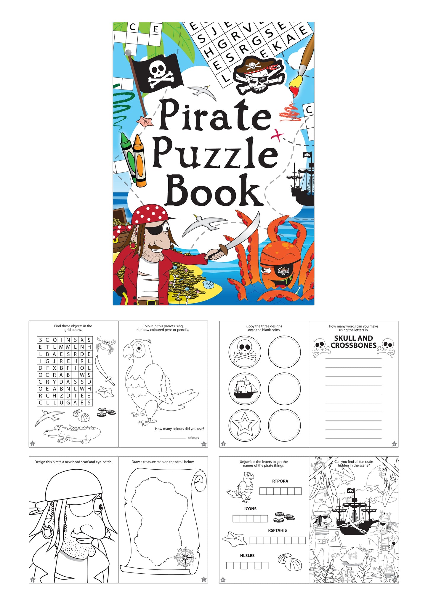 48 Mini Pirate Puzzle Books