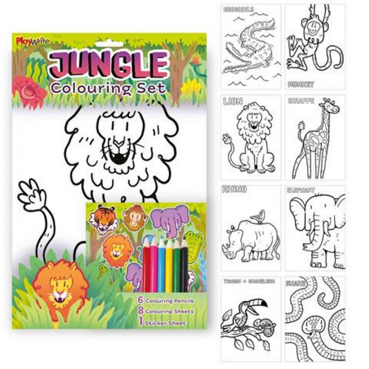 Jungle Animals Colouring Set