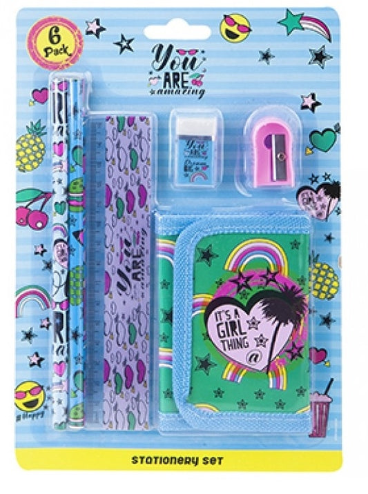 Girls Stationery Set Its A Girl Thing 6 Piece Set back to school