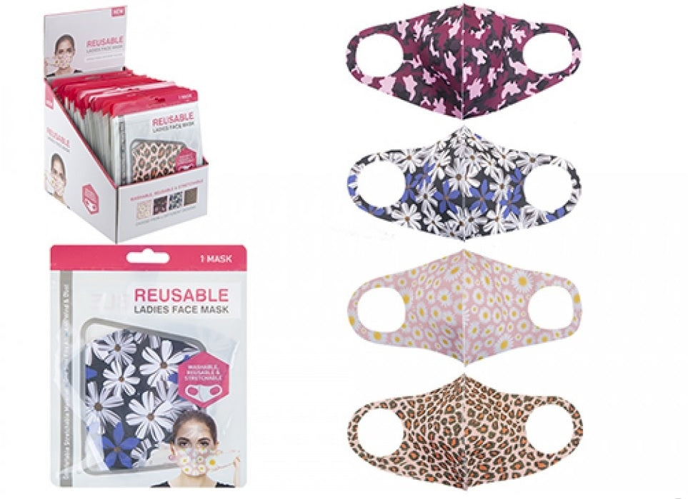 Reusable Face Mask Ladies Fashion Stretchable Face Covering