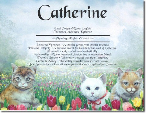 First Name Meaning Print Cats