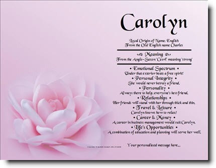 First Name Meaning Print Pink Rose