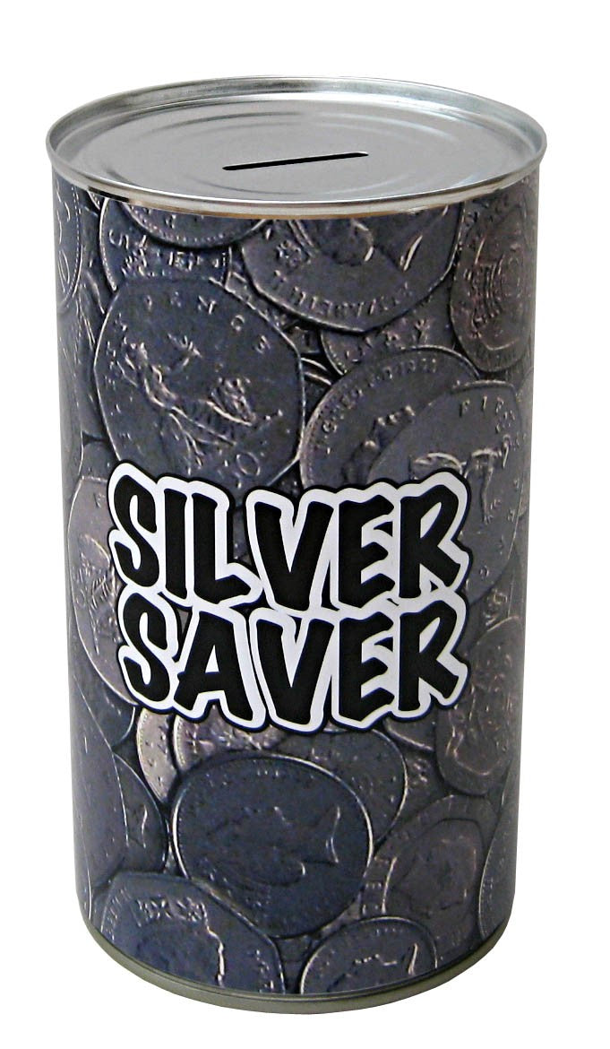 Silver Saver Cash Can Savings Tin Large