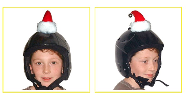 Stick on Santa Hat for Car or Ski Helmet