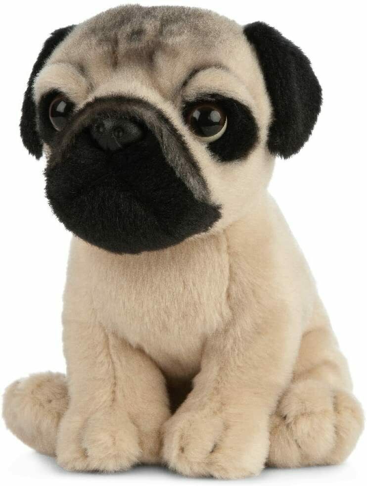 Living Nature Pug Puppy, Realistic Soft Cuddly Plush Dog Toy
