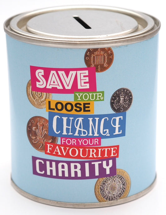 Charity Box Money Tin with Reusable Lid