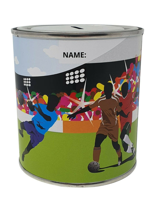 Football Money Box Tin with Removable Lid