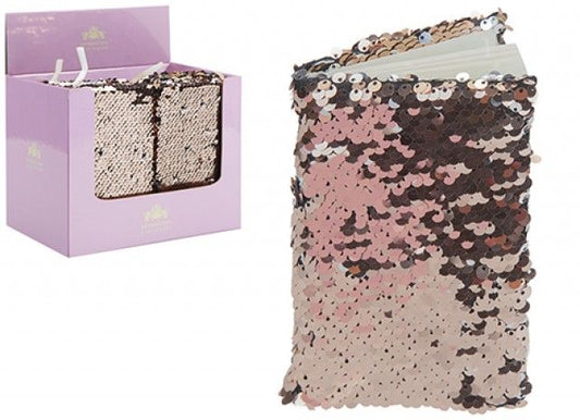 Sequin Rose Gold Notebook A5 80 Sheets