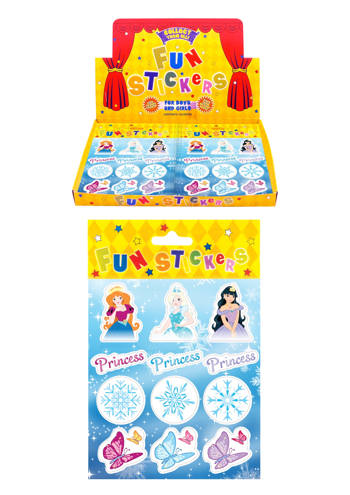 12 Ice Frozen Princess Stickers