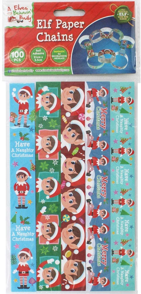 Elf Behavin' Badly Christmas Fun Novelty Stocking Filler 100 Paper Chains