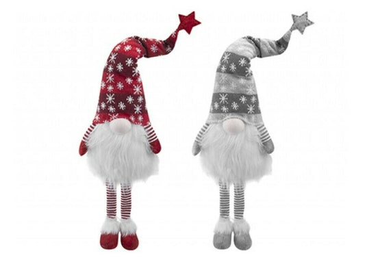 Christmas Gonk Gnome Large Sitting Dangling Legs 56cm Red or Silver