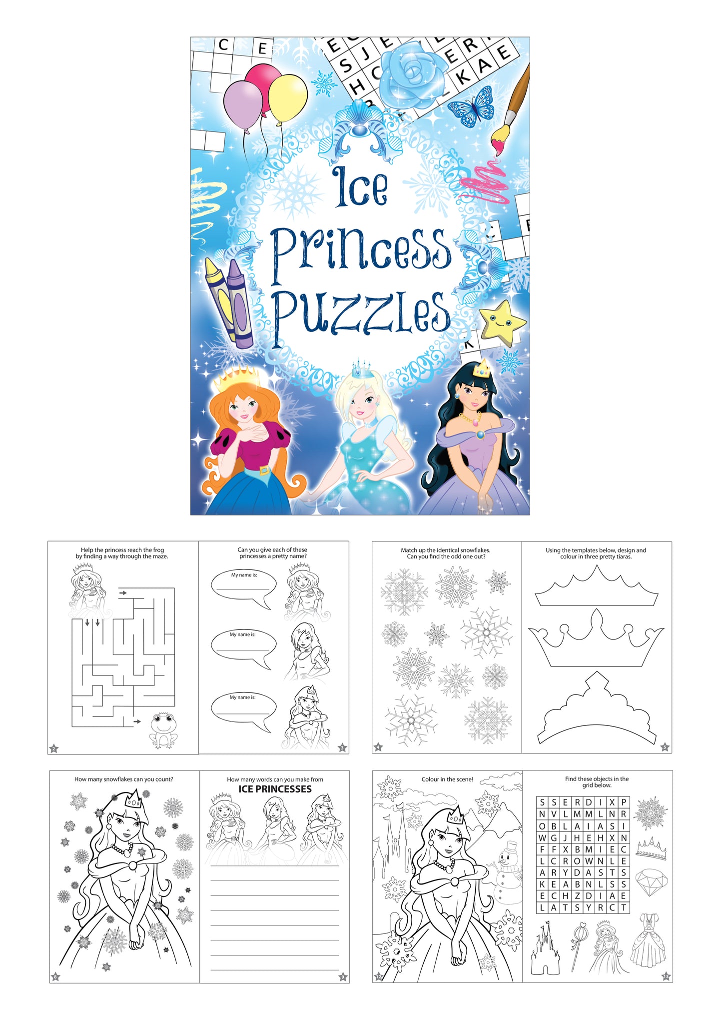 Mini Puzzle Book Ice Frozen Princess