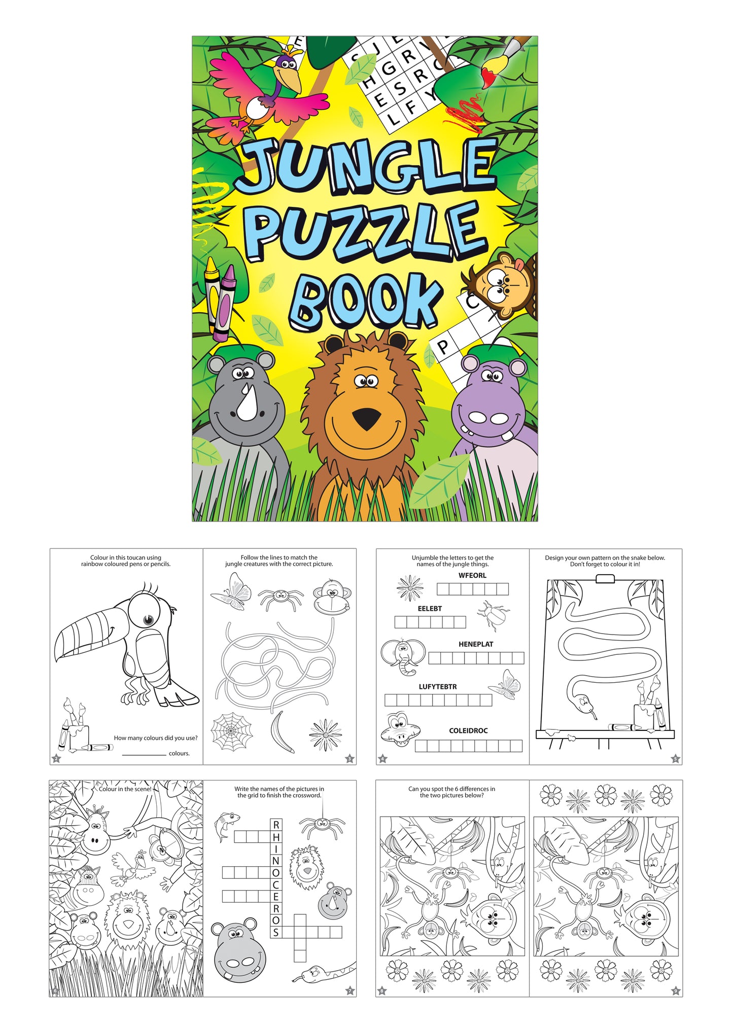 Mini Jungle Puzzle Book