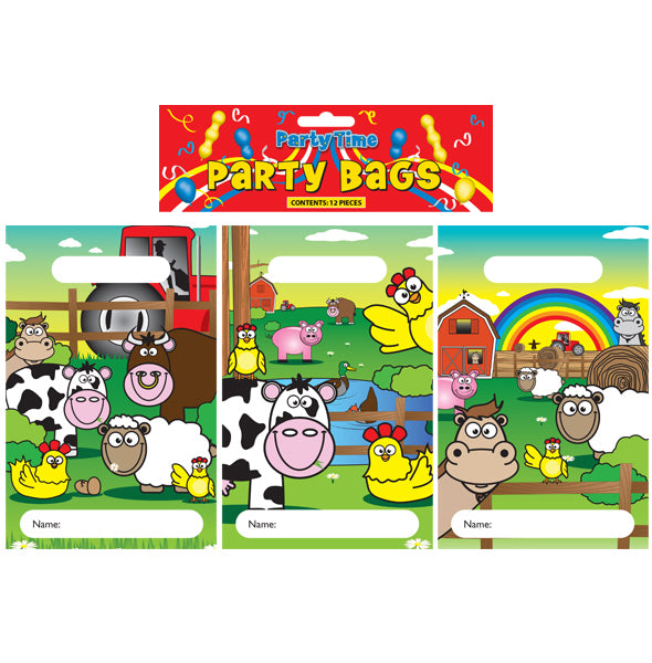 12 Farm Animals Themed Party Bags
